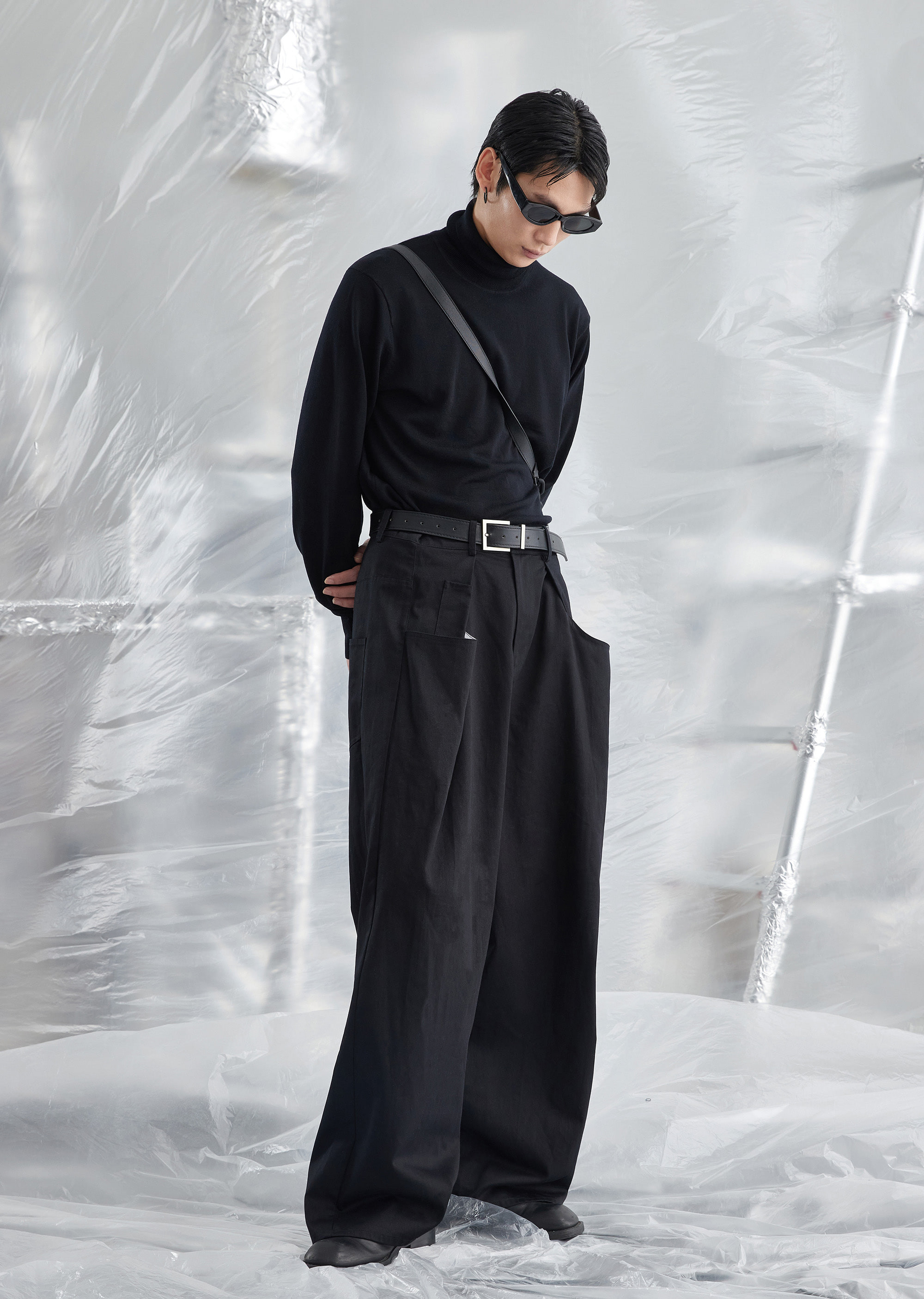 22FW Over Wide Black Trousers (Unisex)