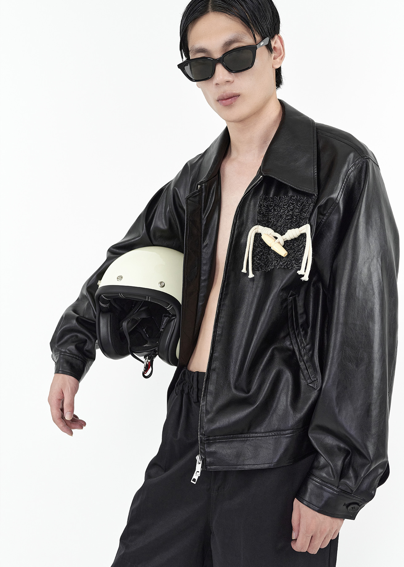 22FW Toggle Button Leather Jacket